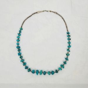 Tourquose Vintage Necklace Silver Native American Indian Jewelry